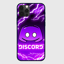 Чехол для iPhone 12 Pro DISCORD ДИСКОРД МОЛНИЯ, цвет: 3D-черный