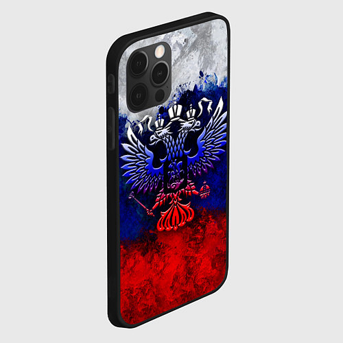 Чехол iPhone 12 Pro Россия Russia Герб / 3D-Черный – фото 2