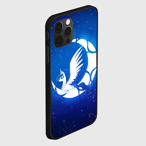 Чехол iPhone 12 Pro Лунная пони / 3D-Черный – фото 2