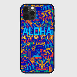 Чехол для iPhone 12 Pro ALOHA HAWAII АЛОХА ГАВАЙИ, цвет: 3D-черный