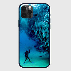 Чехол для iPhone 12 Pro Фото дайвинг, цвет: 3D-черный