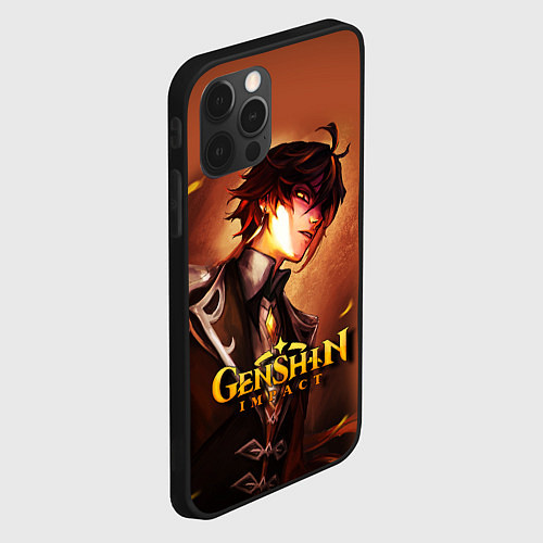 Чехол iPhone 12 Pro GENSHIN IMPACT ZHONGLI / 3D-Черный – фото 2