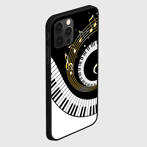 Чехол iPhone 12 Pro МУЗЫКАЛЬНЫЙ УЗОР / 3D-Черный – фото 2
