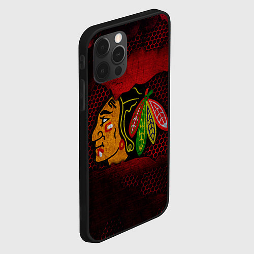 Чехол iPhone 12 Pro CHICAGO NHL / 3D-Черный – фото 2