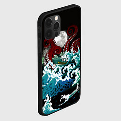 Чехол для iPhone 12 Pro Корабль на Волнах Кракен, цвет: 3D-черный — фото 2