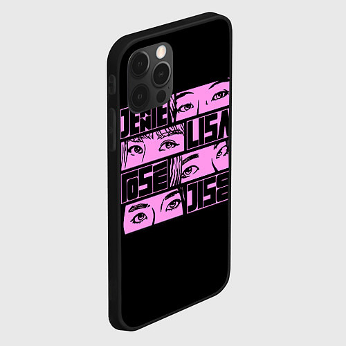 Чехол iPhone 12 Pro Black pink eyes / 3D-Черный – фото 2