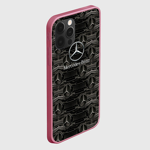 Чехол iPhone 12 Pro Mercedes-Benz / 3D-Малиновый – фото 2