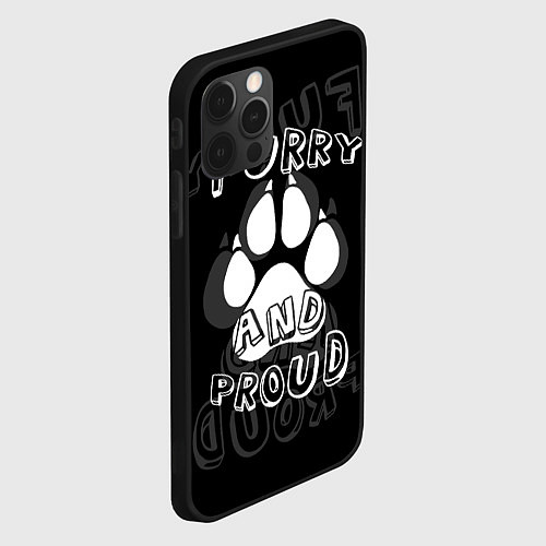 Чехол iPhone 12 Pro Furry proud / 3D-Черный – фото 2