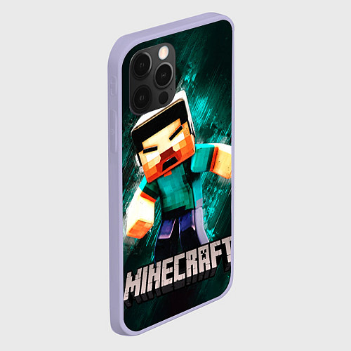 Чехол iPhone 12 Pro MINECRAFT / 3D-Светло-сиреневый – фото 2