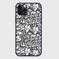 Чехол для iPhone 12 Pro Абстрактная жидкость, цвет: 3D-черный