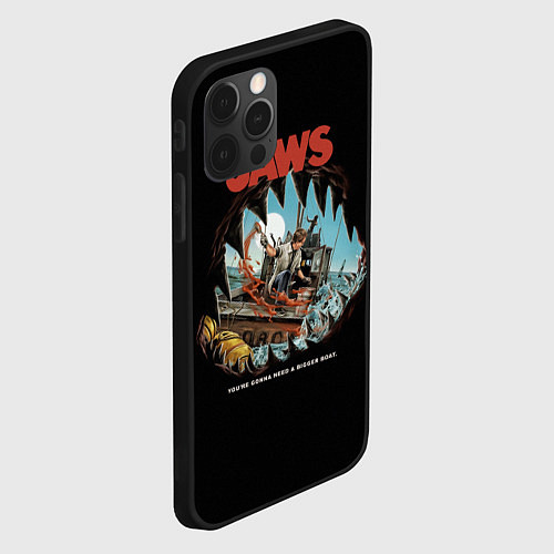 Чехол iPhone 12 Pro Jaws cinema / 3D-Черный – фото 2