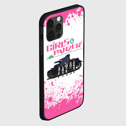 Чехол iPhone 12 Pro Девушки и танки Pink Z / 3D-Черный – фото 2