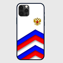 Чехол для iPhone 12 Pro РОССИЯ ФОРМА АБСТРАКТНЫЙ, цвет: 3D-черный