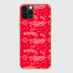 Чехол для iPhone 12 Pro Gears pattern, цвет: 3D-салатовый