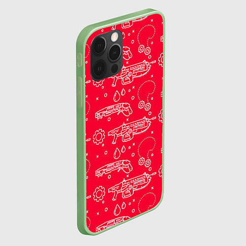 Чехол iPhone 12 Pro Gears pattern / 3D-Салатовый – фото 2