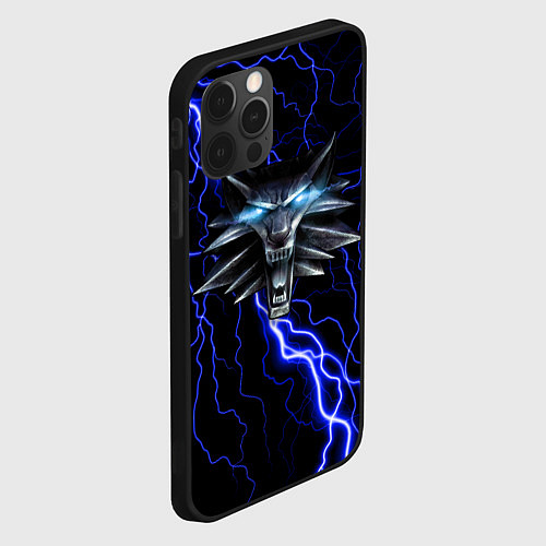 Чехол iPhone 12 Pro THE WITCHER МОЛНИЯ BLUE / 3D-Черный – фото 2