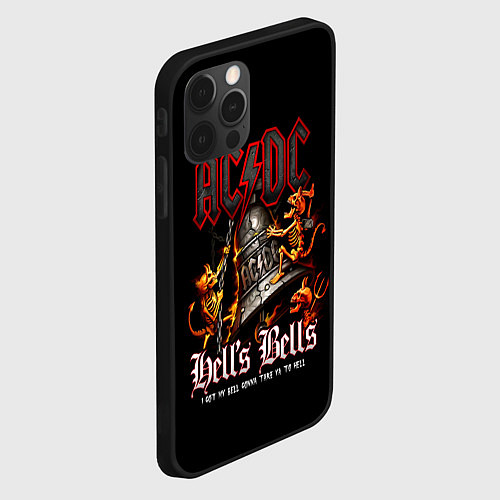 Чехол iPhone 12 Pro ACDC Hells Bells / 3D-Черный – фото 2