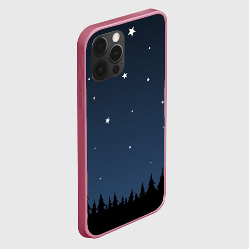 Чехол iPhone 12 Pro Ночное небо / 3D-Малиновый – фото 2