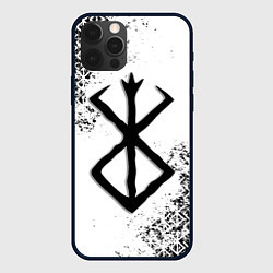 Чехол для iPhone 12 Pro БЕРСЕРК logo чб, цвет: 3D-черный
