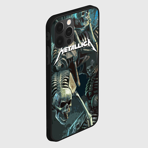 Чехол iPhone 12 Pro Metallica Metal Skull / 3D-Черный – фото 2