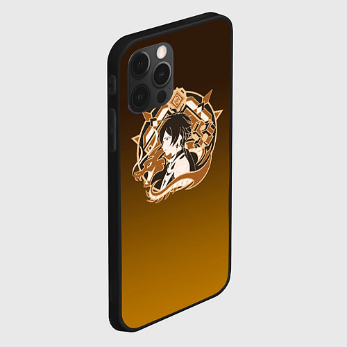 Чехол iPhone 12 Pro Genshin Impact - Zhongli / 3D-Черный – фото 2