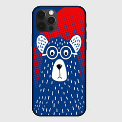 Чехол для iPhone 12 Pro Медведь, цвет: 3D-черный