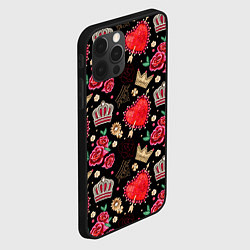 Чехол для iPhone 12 Pro Корона и розы, цвет: 3D-черный — фото 2