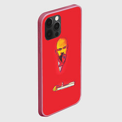 Чехол для iPhone 12 Pro Энди Уорхол - Красный Ленин, цвет: 3D-малиновый — фото 2