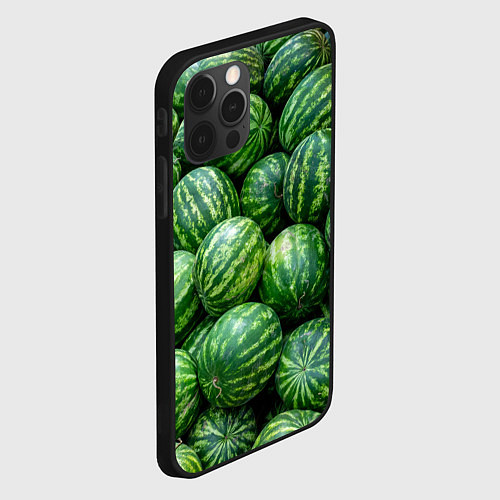 Чехол iPhone 12 Pro Арбузы / 3D-Черный – фото 2