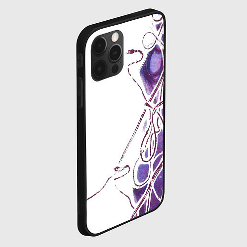 Чехол iPhone 12 Pro Фиолетовые нити / 3D-Черный – фото 2