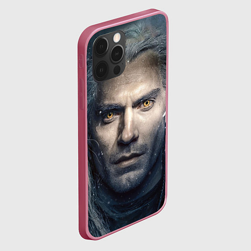 Чехол iPhone 12 Pro THE WITCHER ГЕРАЛЬТ ИЗ РИВИИ / 3D-Малиновый – фото 2