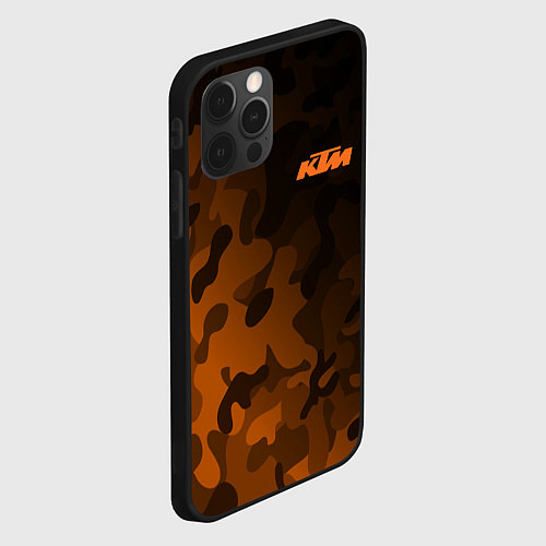 Чехол iPhone 12 Pro KTM КТМ CAMO RACING / 3D-Черный – фото 2
