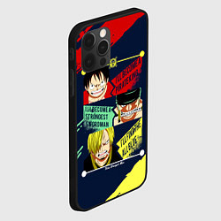 Чехол для iPhone 12 Pro Луффи, Зоро и Санджи One Piece, цвет: 3D-черный — фото 2