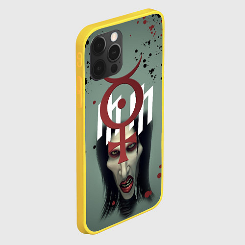 Чехол iPhone 12 Pro Marilyn Manson Мерилин Мэнсон Z / 3D-Желтый – фото 2