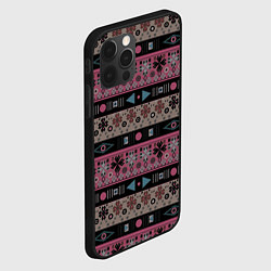 Чехол для iPhone 12 Pro Этнический полосатый орнамент, цвет: 3D-черный — фото 2