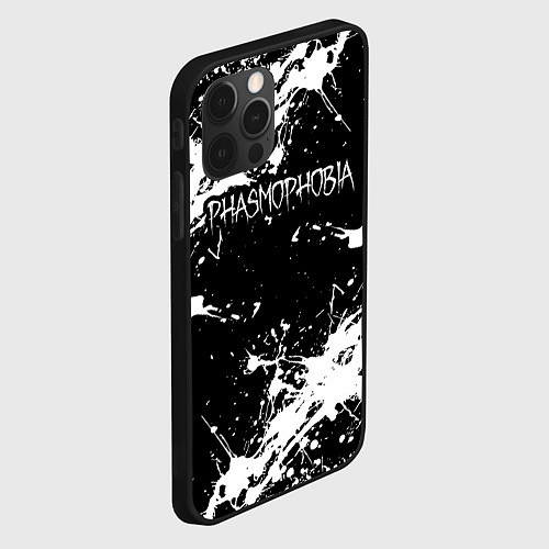 Чехол iPhone 12 Pro Phasmophobia краска / 3D-Черный – фото 2