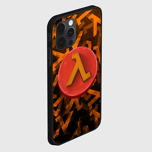 Чехол iPhone 12 Pro ЛОГО КНОПКА HALF-LIFE Z / 3D-Черный – фото 2