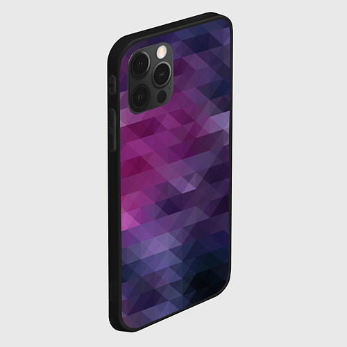 Чехол iPhone 12 Pro Фиолетово-бордовый узор / 3D-Черный – фото 2