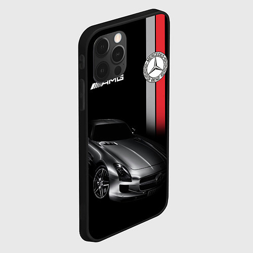 Чехол iPhone 12 Pro MERCEDES BENZ AMG / 3D-Черный – фото 2