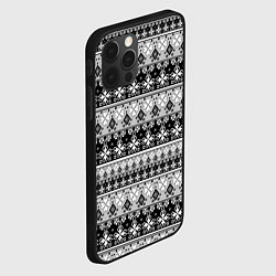 Чехол для iPhone 12 Pro Черно-белый орнамент, цвет: 3D-черный — фото 2