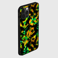 Чехол для iPhone 12 Pro Абстрактный желто-зеленый узор, цвет: 3D-черный — фото 2