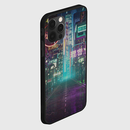 Чехол iPhone 12 Pro Neon Tokyo / 3D-Черный – фото 2