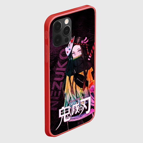 Чехол iPhone 12 Pro Незуко Камадо Kimetsu no aiba / 3D-Красный – фото 2