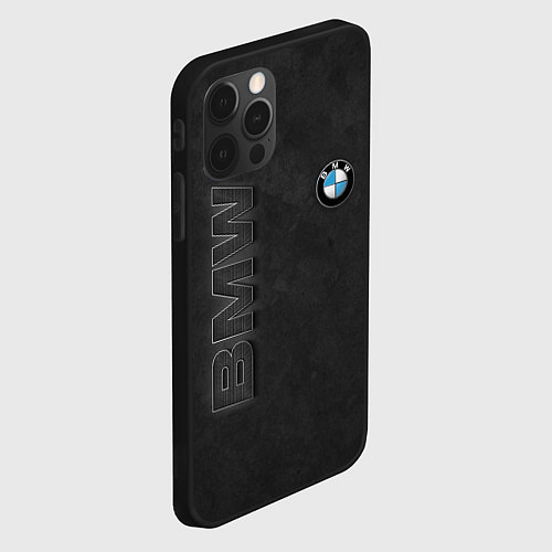 Чехол iPhone 12 Pro BMW LOGO AND INSCRIPTION / 3D-Черный – фото 2