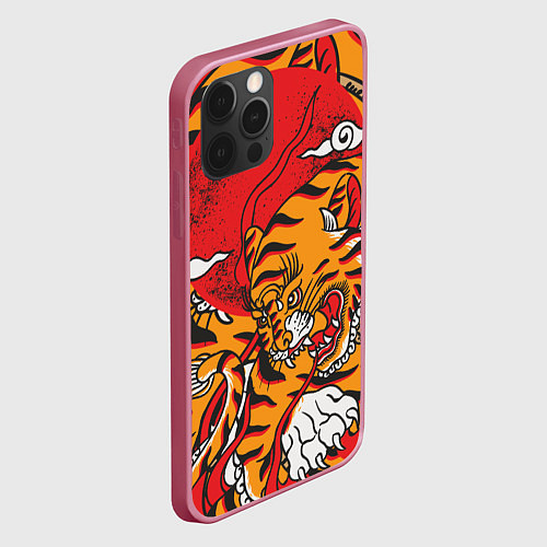 Чехол iPhone 12 Pro Год тигра / 3D-Малиновый – фото 2