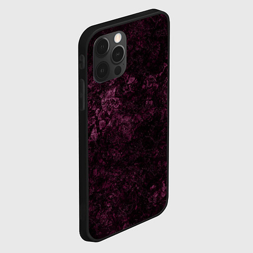 Чехол iPhone 12 Pro Мраморная текстура камня / 3D-Черный – фото 2
