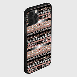 Чехол для iPhone 12 Pro Полосатый этнический орнамент, цвет: 3D-черный — фото 2