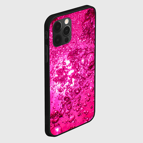 Чехол iPhone 12 Pro Розовые Пузырьки / 3D-Черный – фото 2