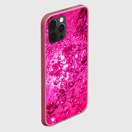 Чехол iPhone 12 Pro Розовые Пузырьки / 3D-Малиновый – фото 2