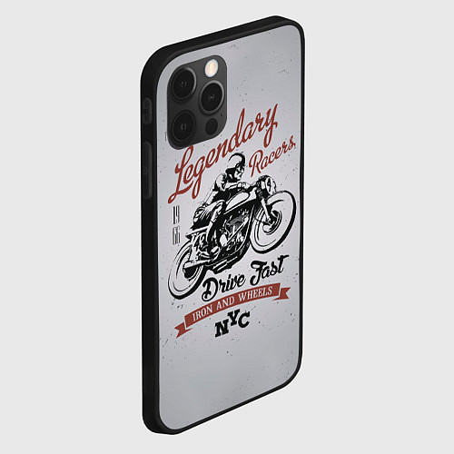 Чехол iPhone 12 Pro Легендарный гонщик / 3D-Черный – фото 2